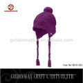 Diseño de copo de nieve de invierno con 2 Poms invierno Hat Flat Gorro